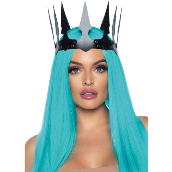 LEG AVENUE - SYNTHETIC LEATHER MALEFICENT CROWN WITH STUDS BLACK LEG AVENUE - SYNTHETIC LEATHER MALEFICENT CROWN WITH STUDS BLACK